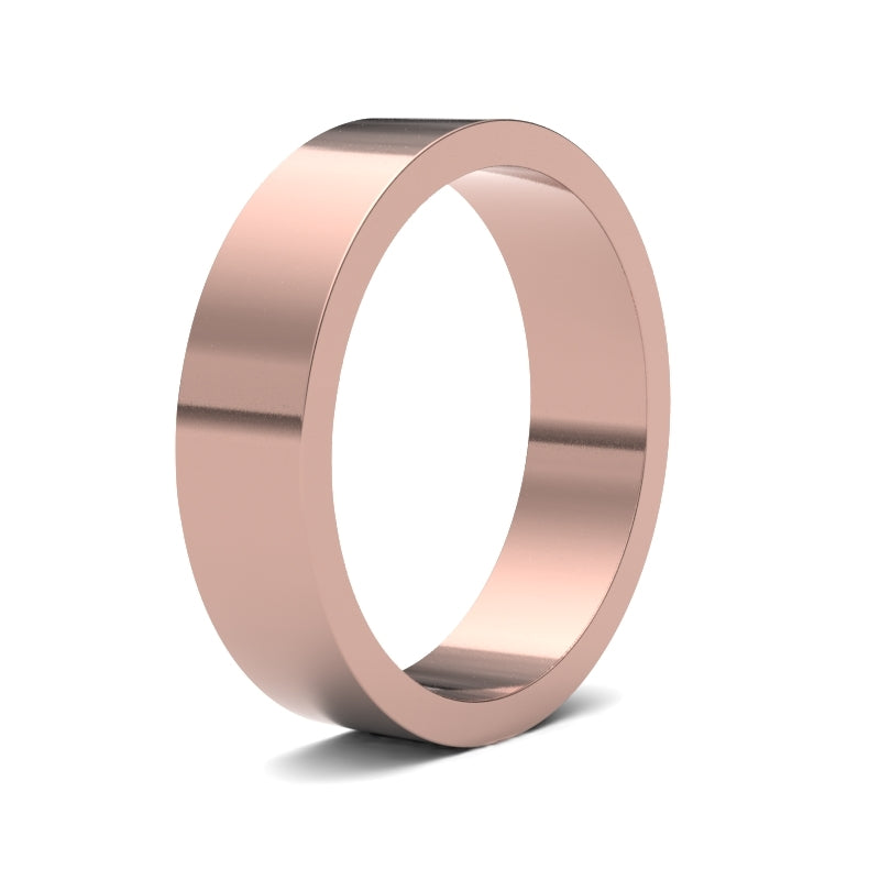 Gents Flat Rose Gold Band