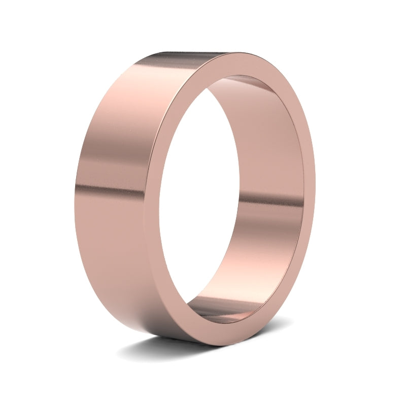 Gents Flat Rose Gold Band