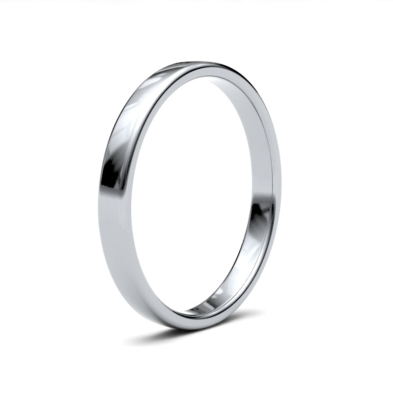 Ladies Soft Court White Gold Band