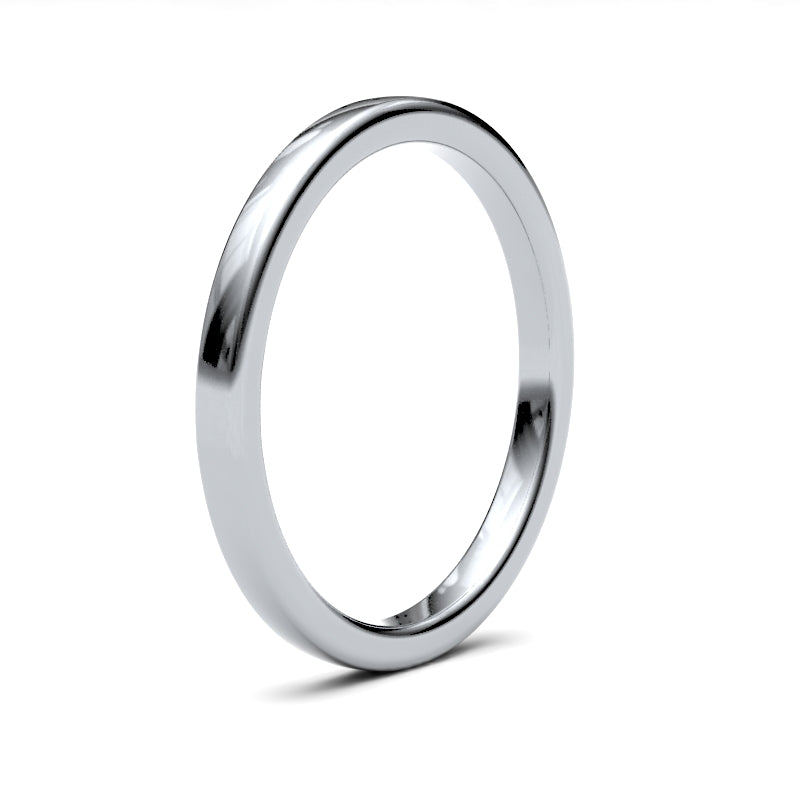 Ladies Soft Court White Gold Band