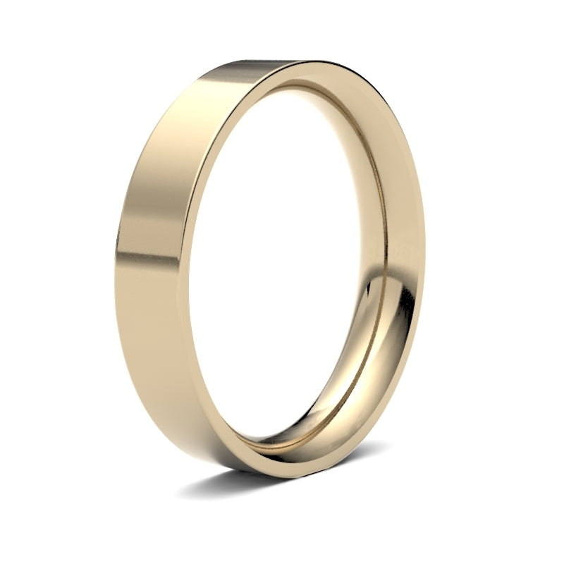 Gents Flat Court Yellow Gold Band
