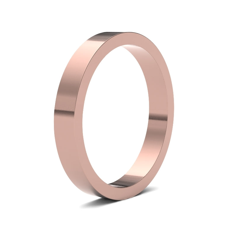Ladies Flat Rose Gold Band