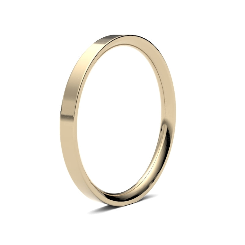 Ladies Flat Court Yellow Gold Band