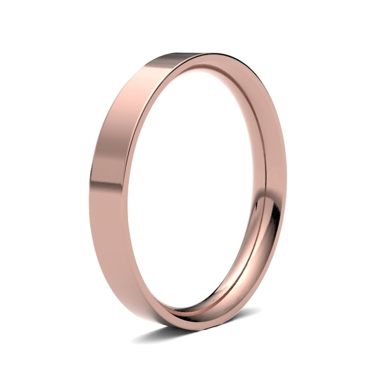 Ladies Flat Court Rose Gold Band