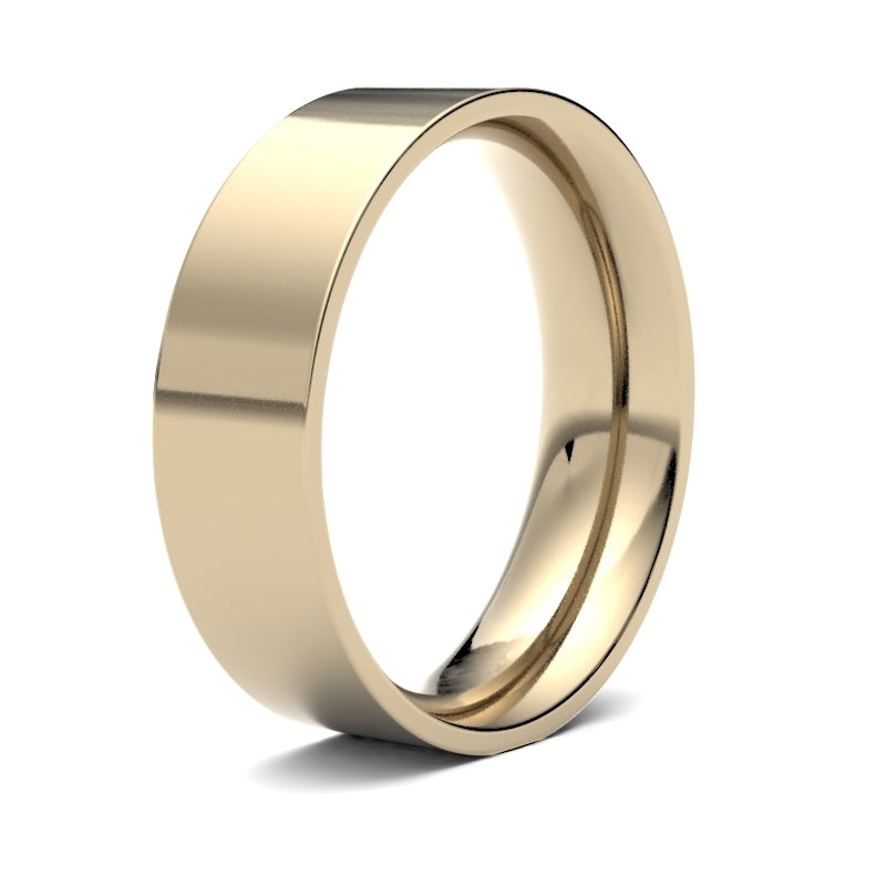 Gents Flat Court Yellow Gold Band