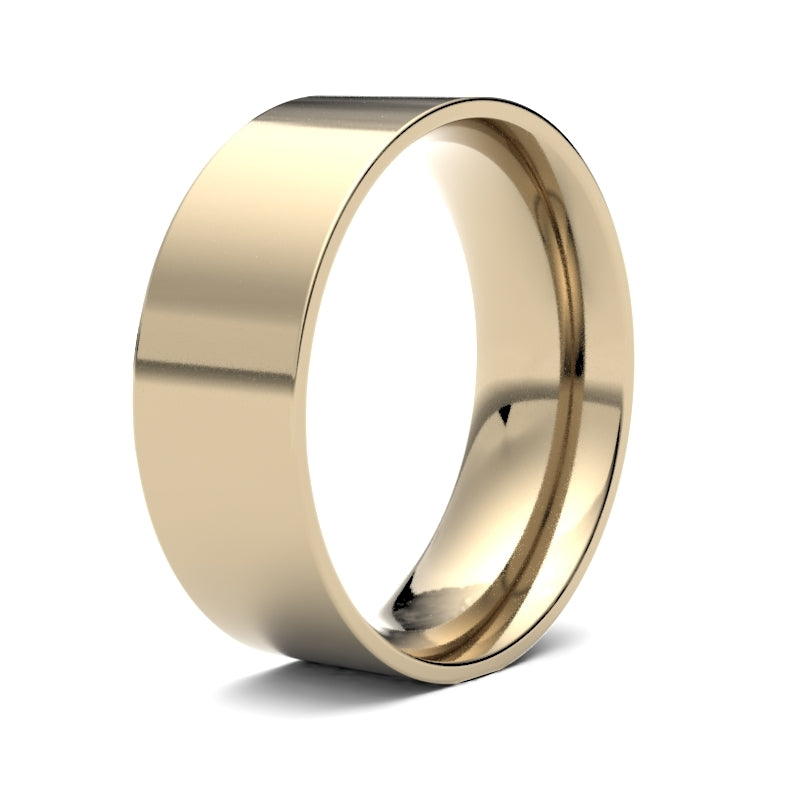 Gents Flat Court Yellow Gold Band