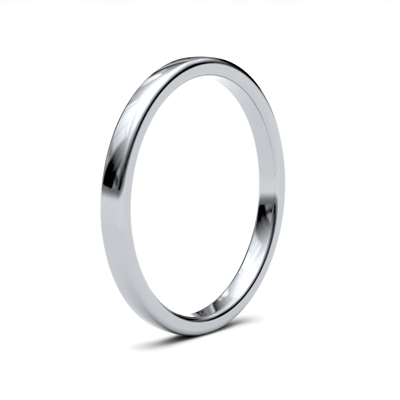 Ladies Soft Court White Gold Band