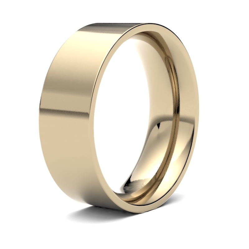 Gents Flat Court Yellow Gold Band