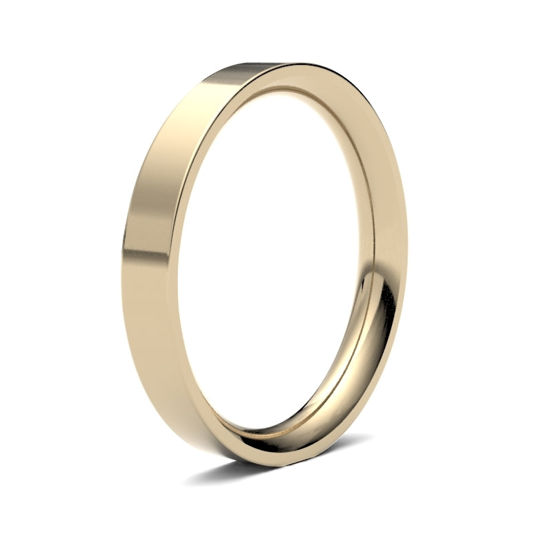 Ladies Flat Court Yellow Gold Band