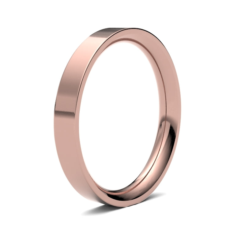 Ladies Flat Court Rose Gold Band