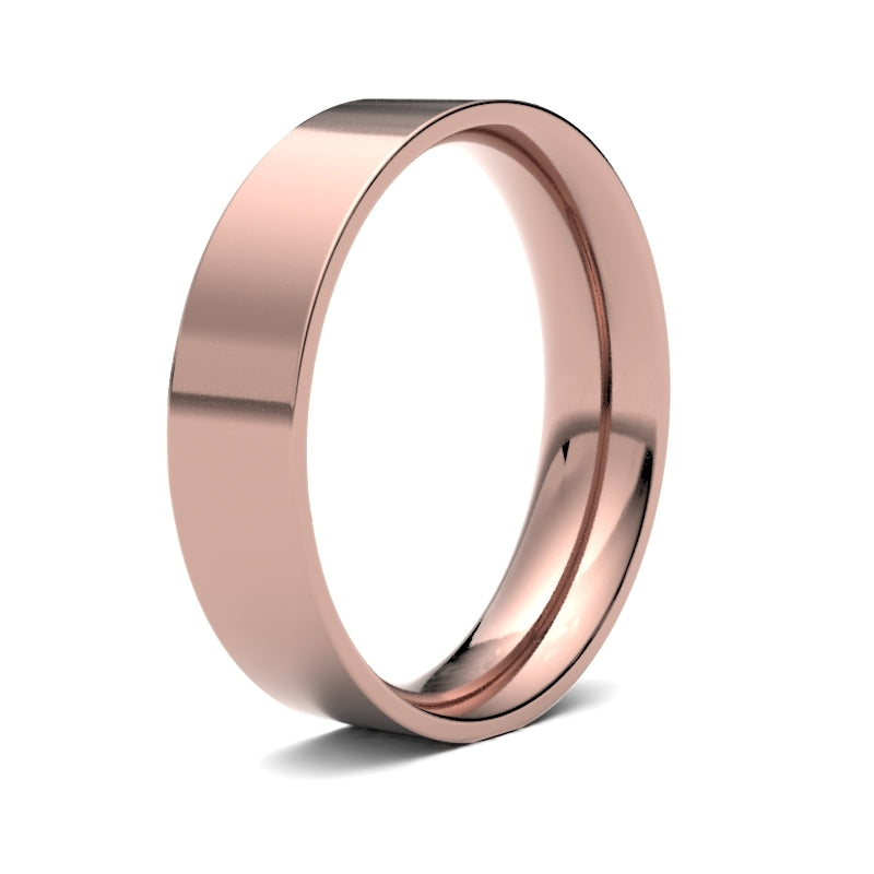 Gents Flat Court Rose Gold Band