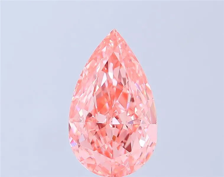 3.00ct Pear Lab-grown Diamond | Fancy Vivid Pink/VVS1