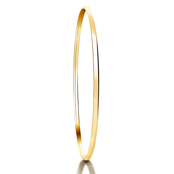 Soft Court Yellow Gold Bangle | Plain Solid Stackable | BG1005