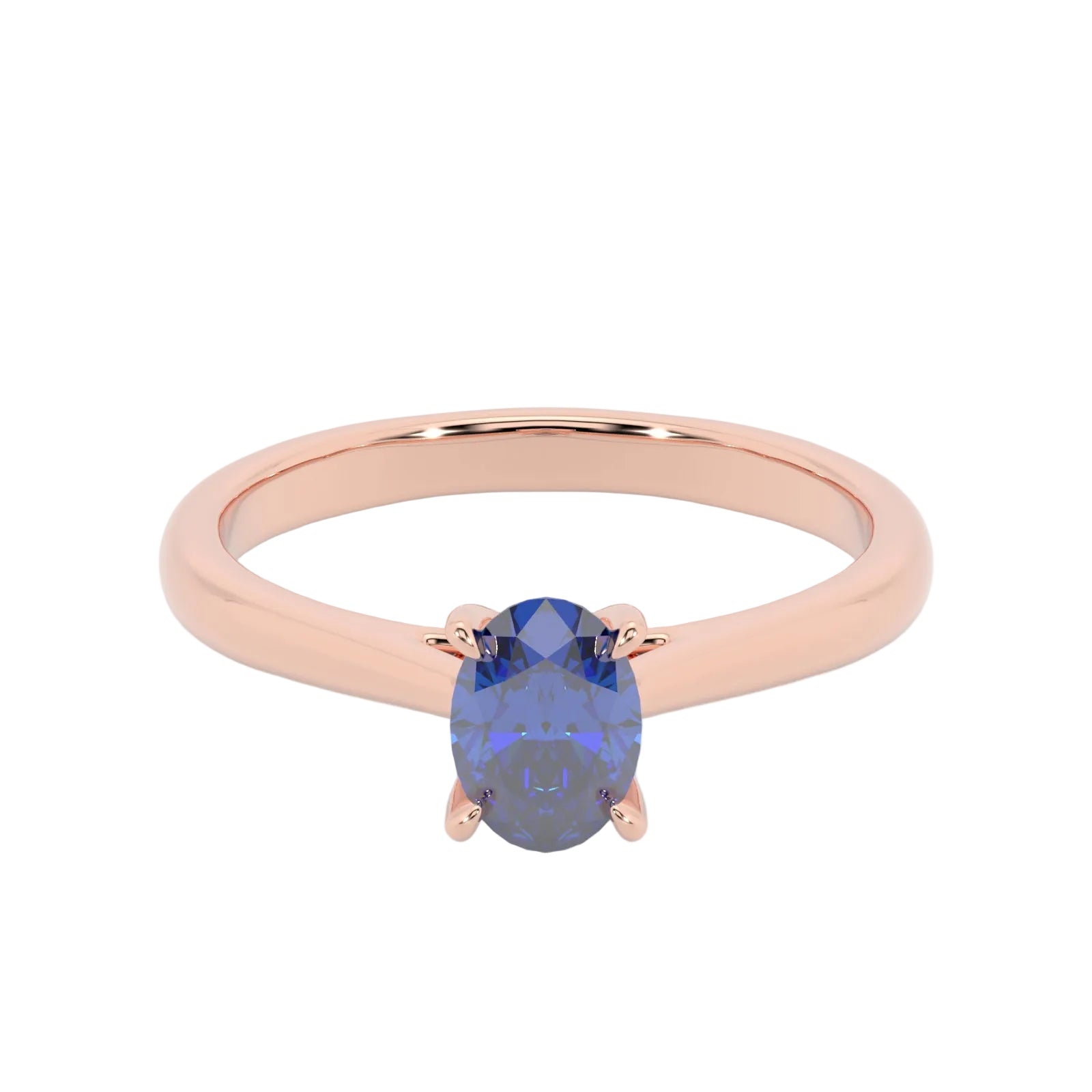 Oval Blue Sapphire Engagement Ring, Lotus Cathedral Solitaire | RX10001SA