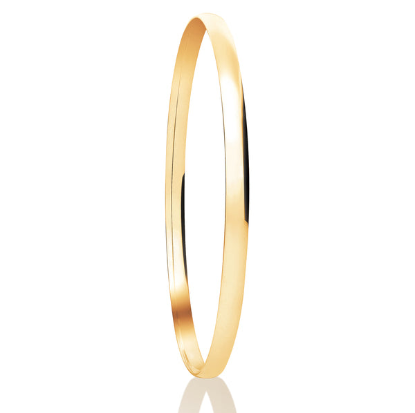 Traditional Court Yellow Gold Bangle | Plain Solid Stackable | BG1004
