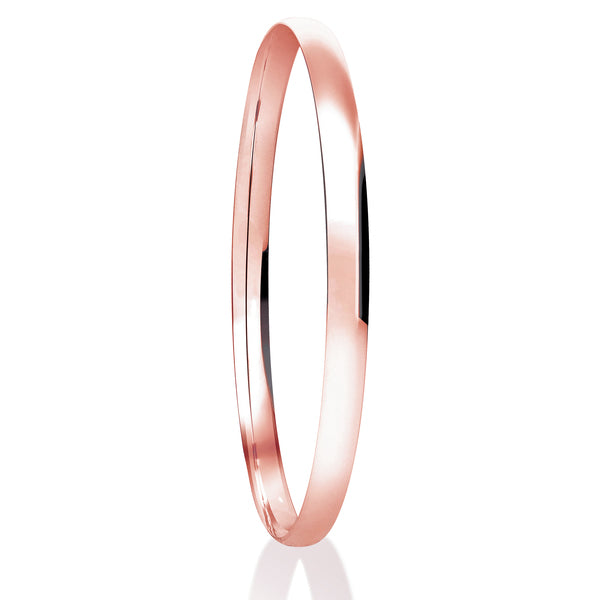 Traditional Court Rose Gold Bangle | Plain Solid Stackable | BG1004
