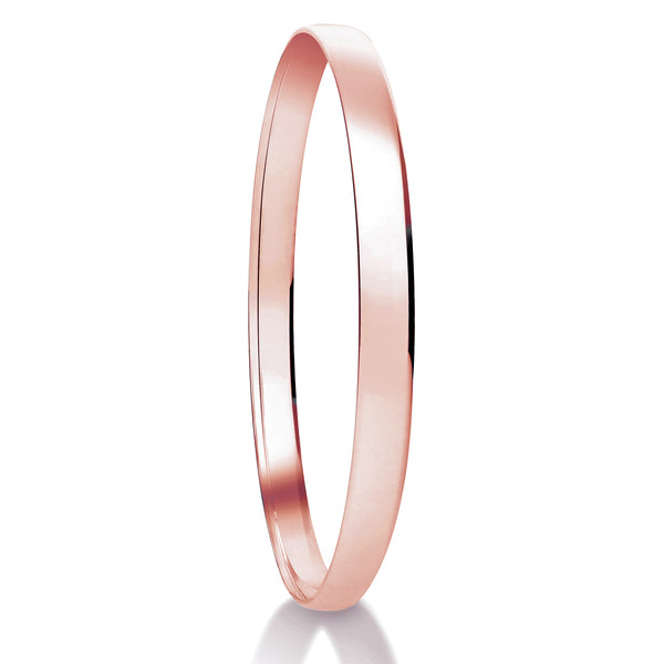 Soft Court Rose Gold Bangle | Plain Solid Stackable | BG1005