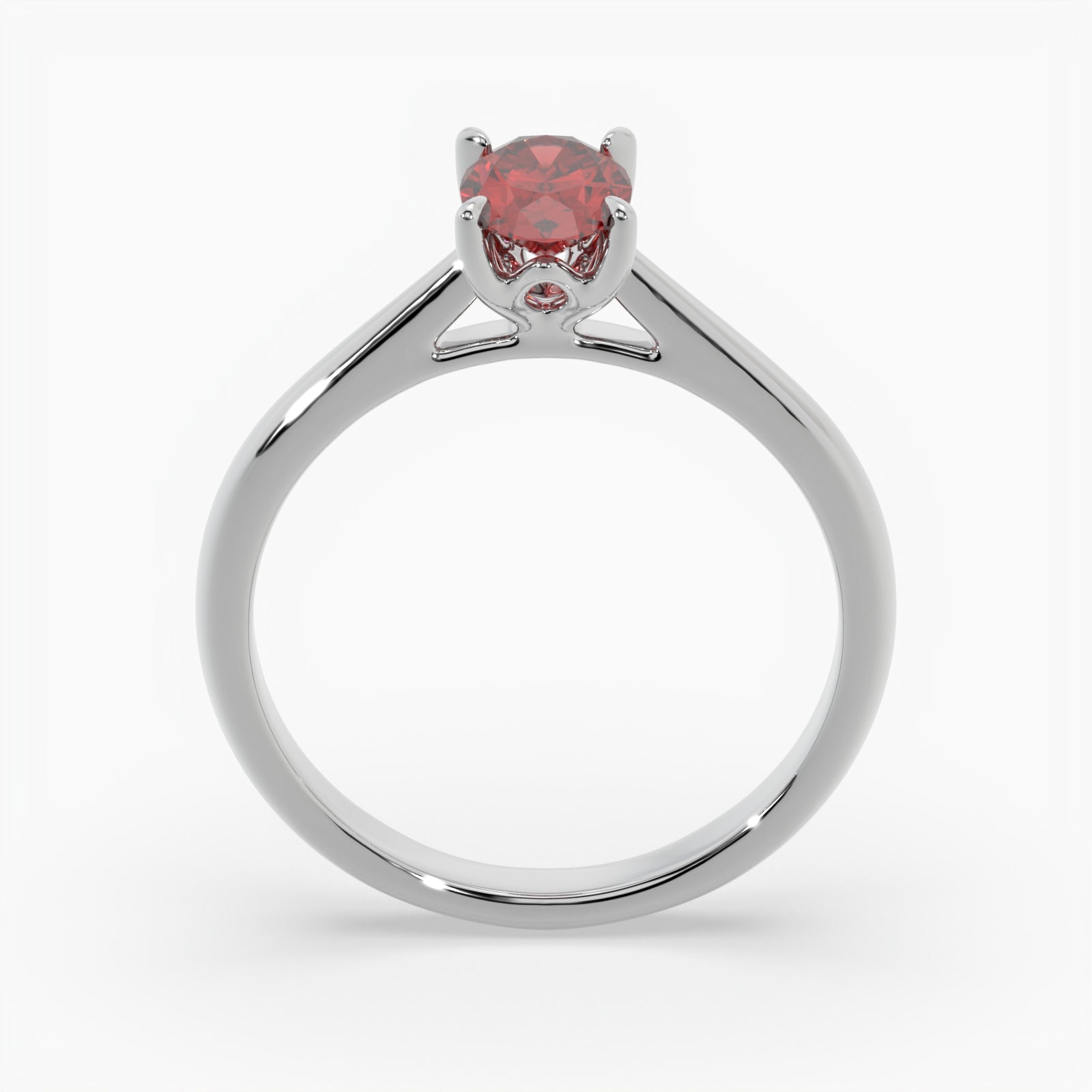Oval Ruby Platinum Engagement Ring, Lotus Cathedral Solitaire | RX10001RU