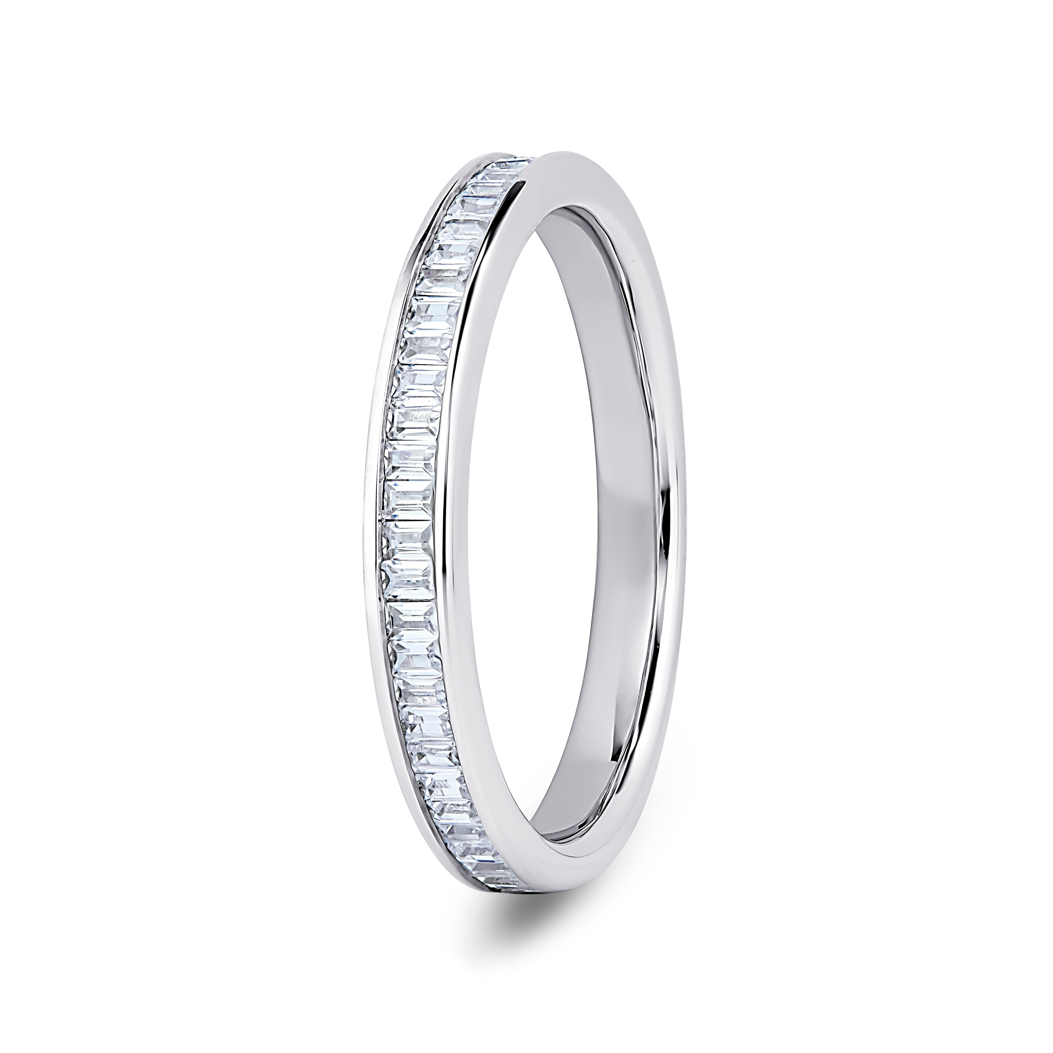 Baguette, Channel, Platinum Half Set Eternity Ring