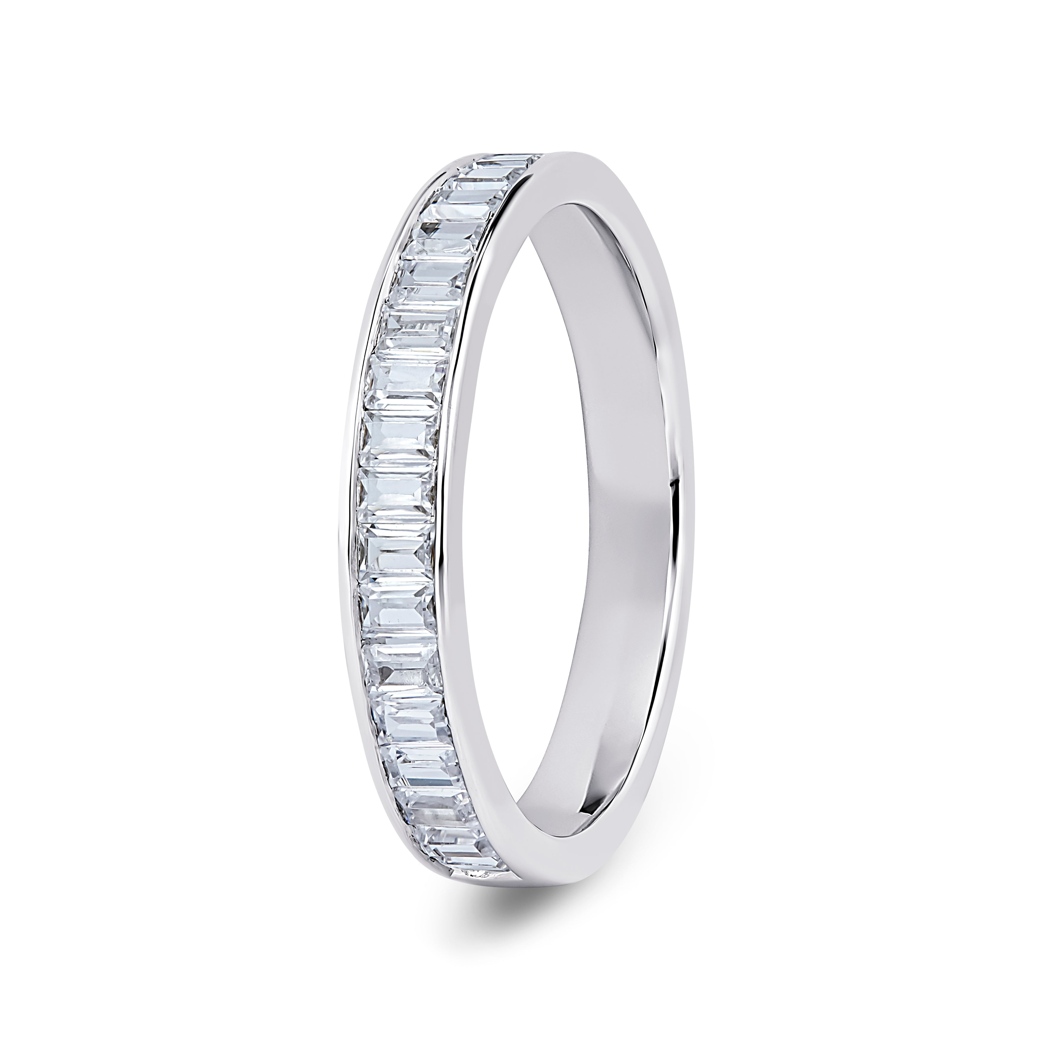 Baguette, Channel, Platinum Half Set Eternity Ring
