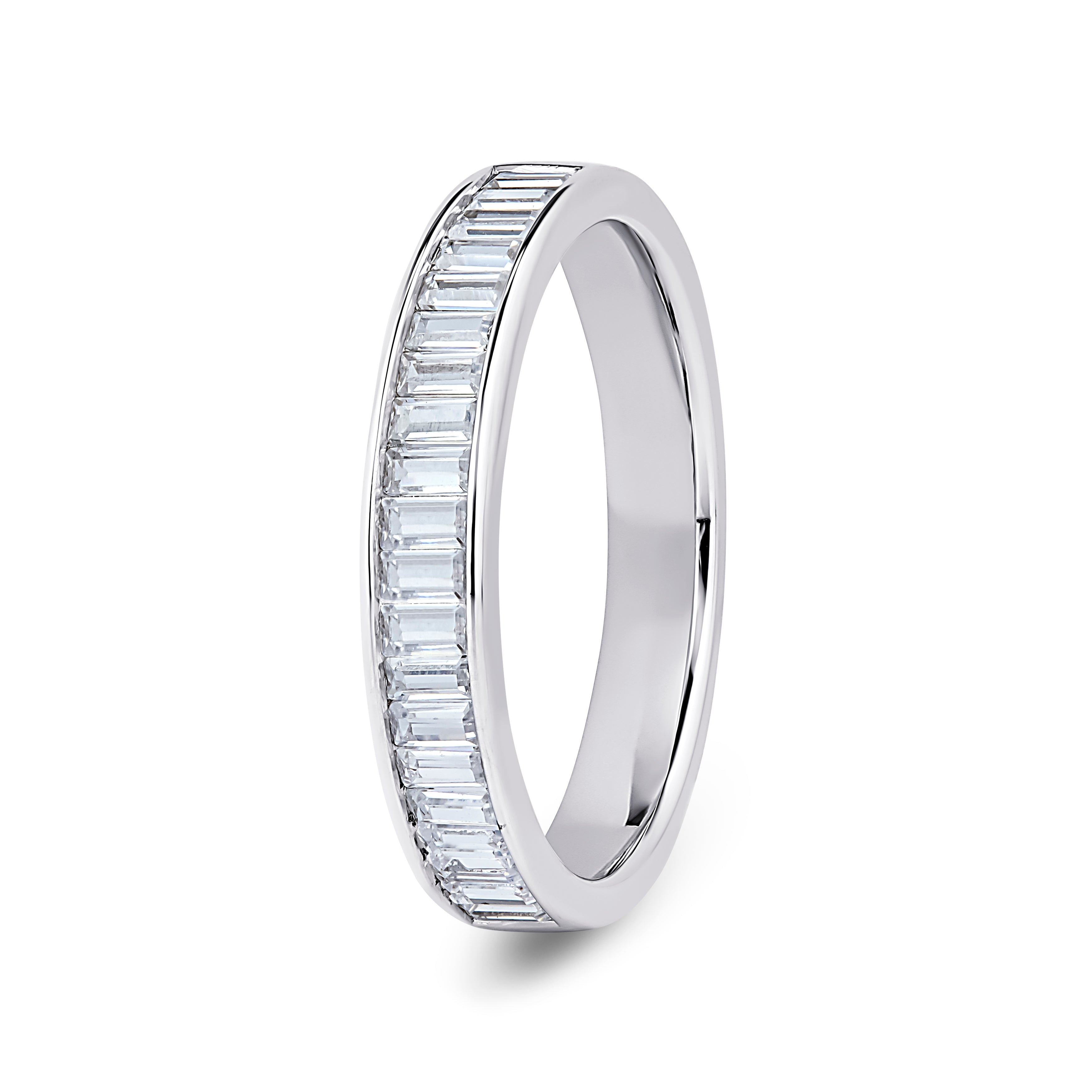 Baguette, Channel, Platinum Half Set Eternity Ring