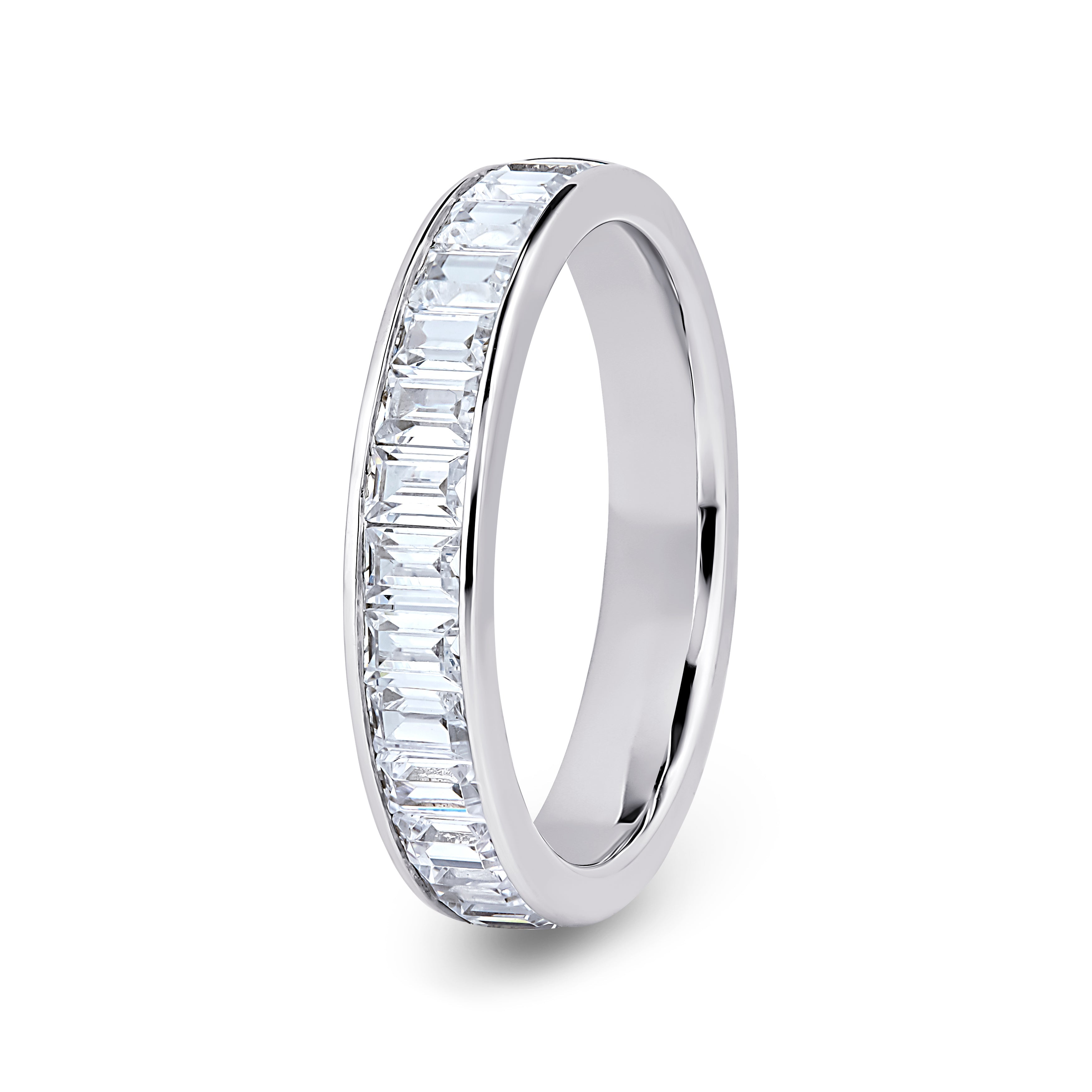 Baguette, Channel, Platinum Half Set Eternity Ring