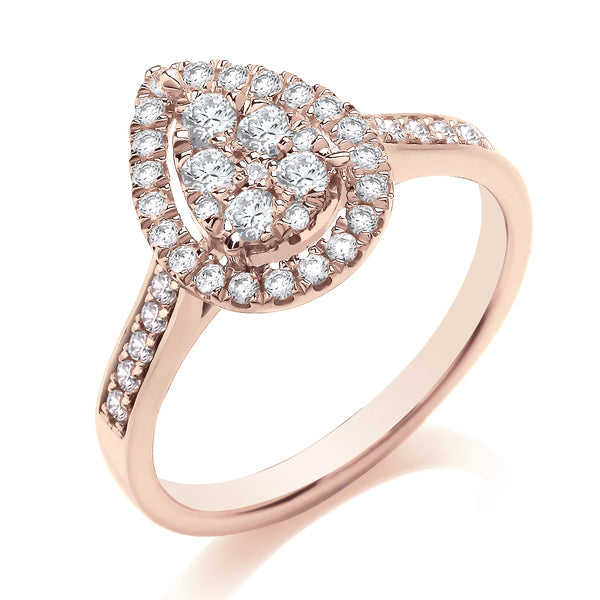 Round Diamond Pear Shaped Cluster Ring | CDG01