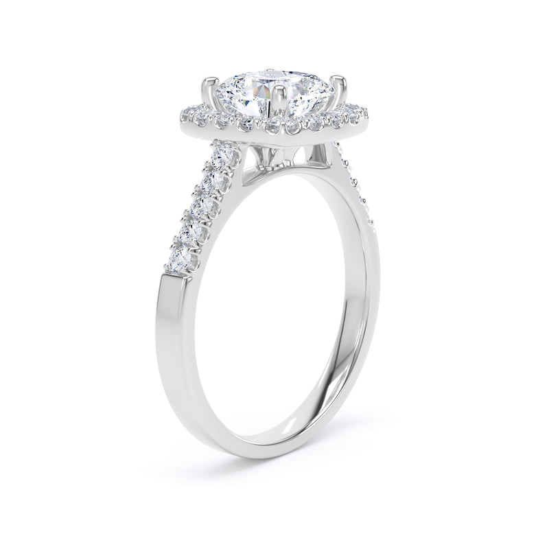 Halo Ring | White Gold, Cushion Diamond | SMC CHS01