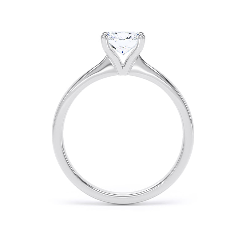 Cushion Solitaire White Gold Ring, 4 Claw Open Gallery | LGC CPP01