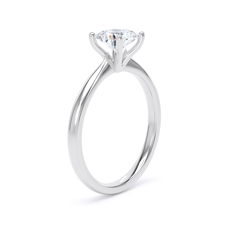 Cushion Solitaire White Gold Ring, 4 Claw Open Gallery | LGC CPP01