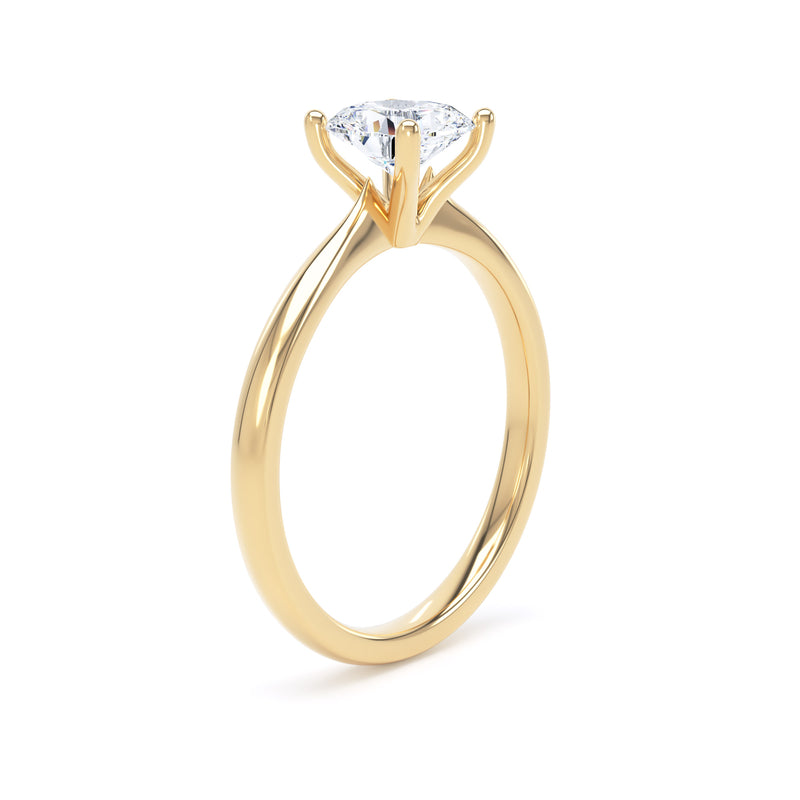 Cushion Solitaire Yellow Gold Ring, 4 Claw Open Gallery | SMC CPP01