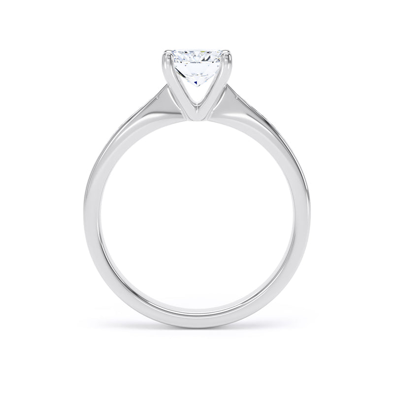 Cushion Shoulder Set White Gold Ring, Channel Set Pinched | LGC CSC01