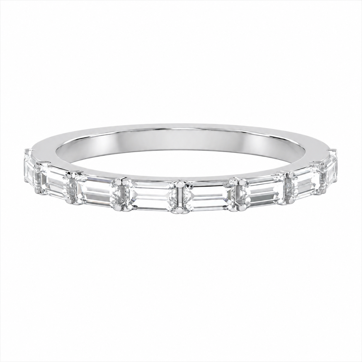 Baguette Diamond Ring, Landscape Claw Set Eternity Ring | ET1205