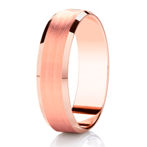 Gents Brushed Rose Gold Band | 109BC