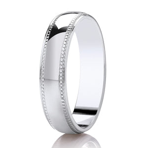 Gents Milgrain Platinum Band | 116