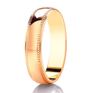 Gents Milgrain Yellow Gold Band | 116