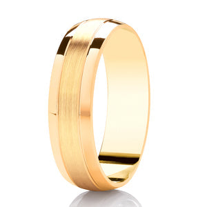 Gents Polished Border Yellow Gold Band | 117BC