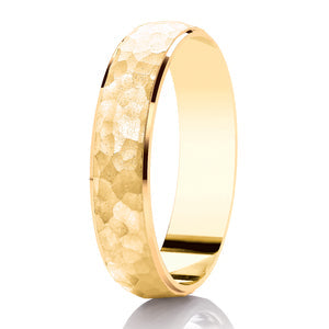 Ladies Hammered Yellow Gold Band | 140