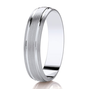 Ladies Triple Brushed Platinum Band | 142B
