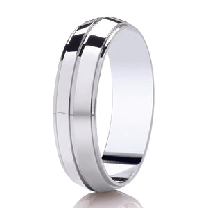 Gents Knife Edge White Gold Band | 147