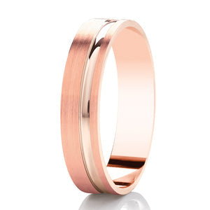 Gents Offset Rose Gold Band | 155B