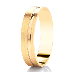 Gents Offset Yellow Gold Band | 155B