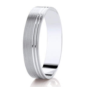 Gents Double Offset Platinum Band | 157B