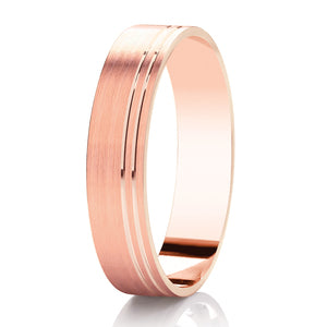 Gents Double Offset Rose Gold Band | 157B