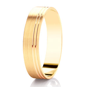 Gents Double Offset Yellow Gold Band | 157B