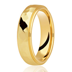 Gents Hammered Yellow Gold Band | 300