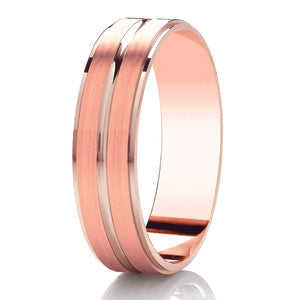 Gents Duo Brushed Rose Gold Band | 308B