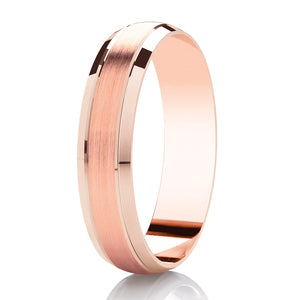 Gents Polished Border Rose Gold Band | 313BC