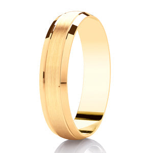 Gents Polished Border Yellow Gold Band | 313BC