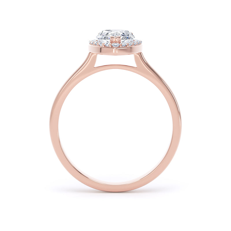 Halo Ring | Rose Gold, Pear Diamond | DHP01 LGP